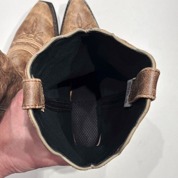 NWOB Rockin' Country Brown Leather Cowgirl Western Boots Snip Toe Women Size 7M - Picture 11 of 16